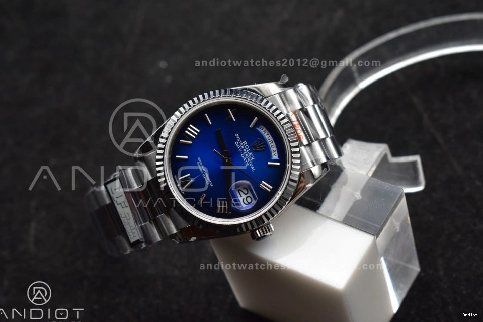 on Bracelet Weight) Roman vr3255 QF V5 Dial Best Faded Steel (Gain President 36 SS 904L Blue Edition DayDate 0213